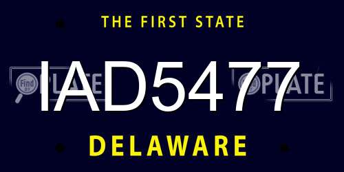 IAD5477 Delaware License Plate