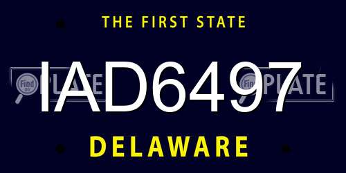 IAD6497 Delaware License Plate