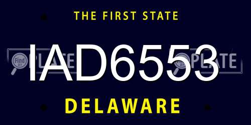 IAD6553 Delaware License Plate