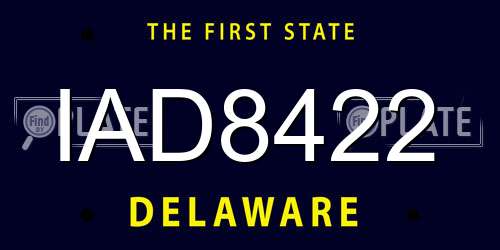 IAD8422 Delaware License Plate
