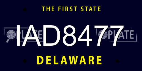 IAD8477 Delaware License Plate