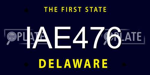 IAE476 Delaware License Plate