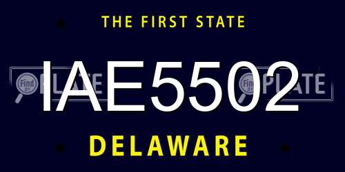 IAE5502 Delaware License Plate