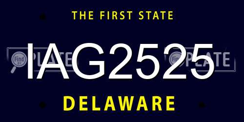 IAG2525 Delaware License Plate