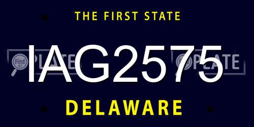IAG2575 Delaware License Plate