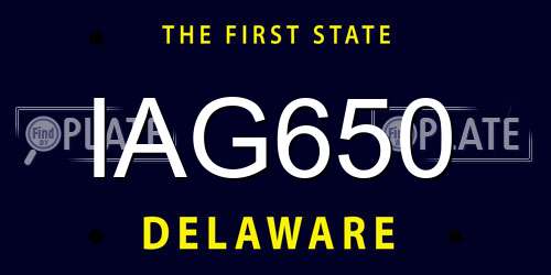 IAG650 Delaware License Plate