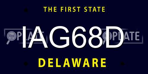 IAG68D Delaware License Plate
