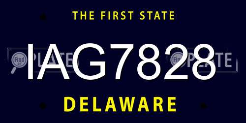 IAG7828 Delaware License Plate