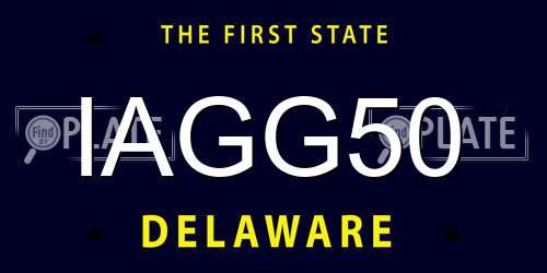 IAGG50 Delaware License Plate