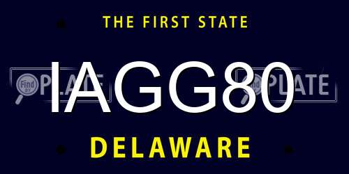 IAGG80 Delaware License Plate