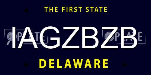 IAGZBZB Delaware License Plate