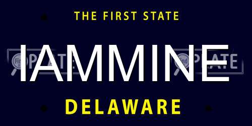 IAMMINE Delaware License Plate