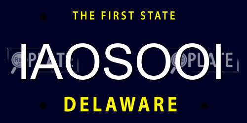 IAOSOOI Delaware License Plate