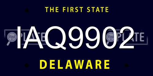 IAQ9902 Delaware License Plate