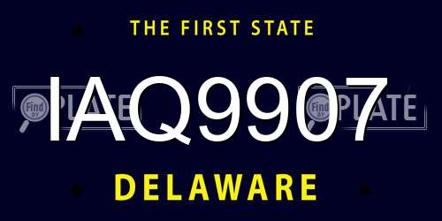 IAQ9907 Delaware License Plate