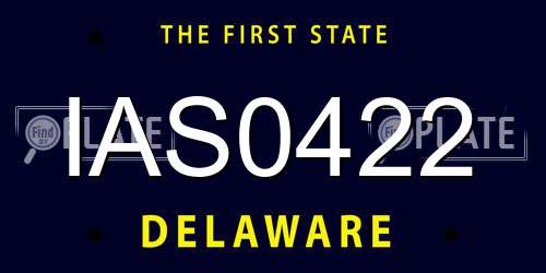 IAS0422 Delaware License Plate