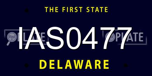 IAS0477 Delaware License Plate