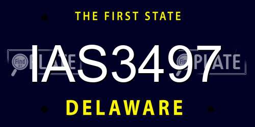IAS3497 Delaware License Plate