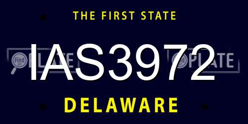 IAS3972 Delaware License Plate