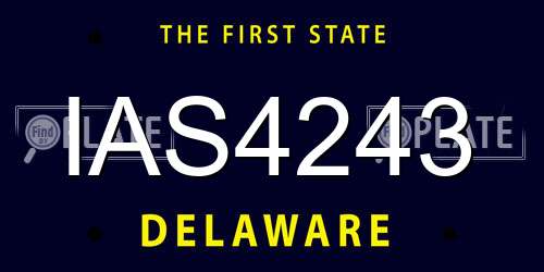 IAS4243 Delaware License Plate