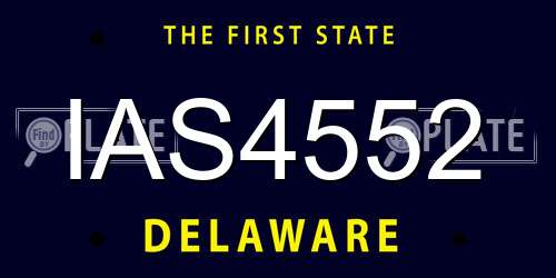IAS4552 Delaware License Plate