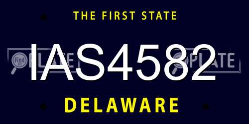 IAS4582 Delaware License Plate