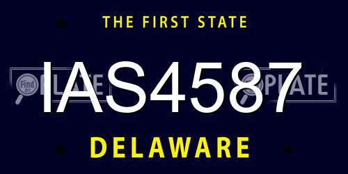 IAS4587 Delaware License Plate