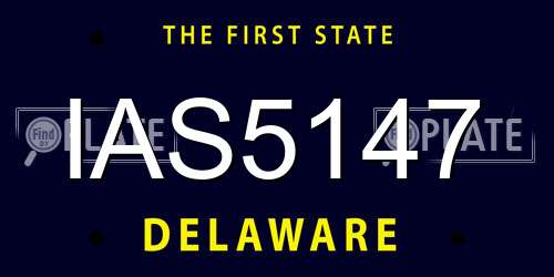 IAS5147 Delaware License Plate