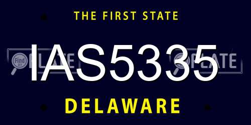 IAS5335 Delaware License Plate