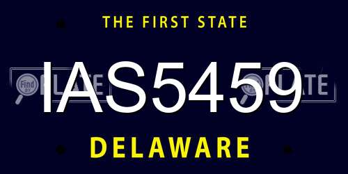 IAS5459 Delaware License Plate