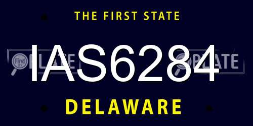 IAS6284 Delaware License Plate