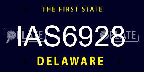 IAS6928 Delaware License Plate