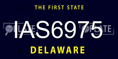 IAS6975 Delaware License Plate