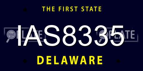 IAS8335 Delaware License Plate