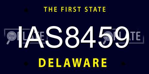 IAS8459 Delaware License Plate