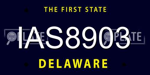 IAS8903 Delaware License Plate