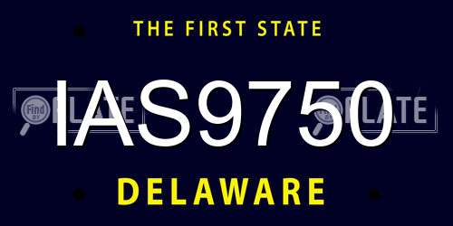 IAS9750 Delaware License Plate