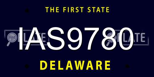 IAS9780 Delaware License Plate