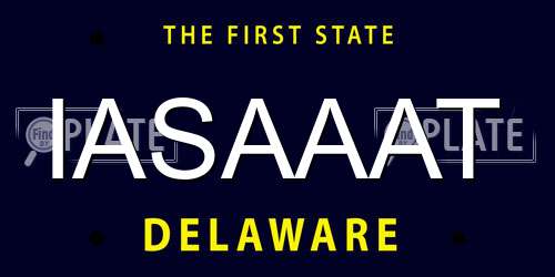 IASAAAT Delaware License Plate