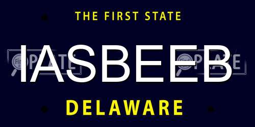 IASBEEB Delaware License Plate