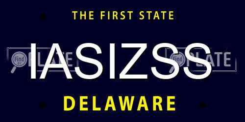 IASIZSS Delaware License Plate