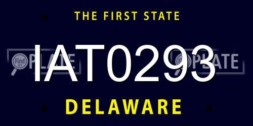 IAT0293 Delaware License Plate
