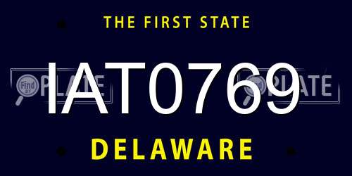 IAT0769 Delaware License Plate