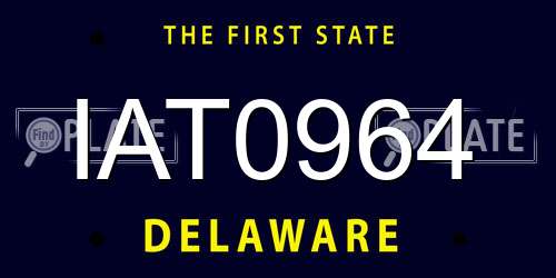 IAT0964 Delaware License Plate