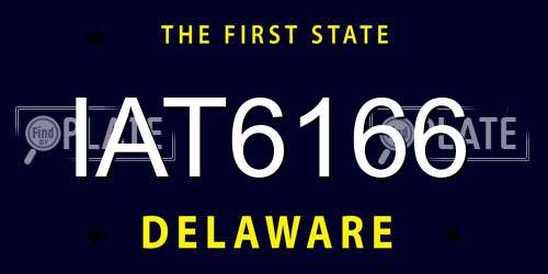 IAT6166 Delaware License Plate
