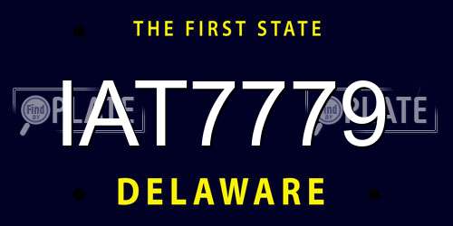 IAT7779 Delaware License Plate