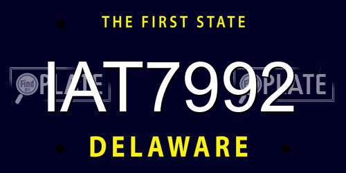IAT7992 Delaware License Plate