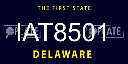 IAT8501 Delaware License Plate