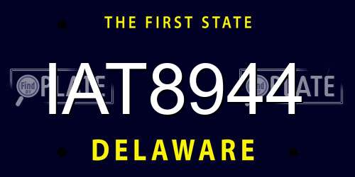 IAT8944 Delaware License Plate