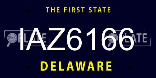 IAZ6166 Delaware License Plate